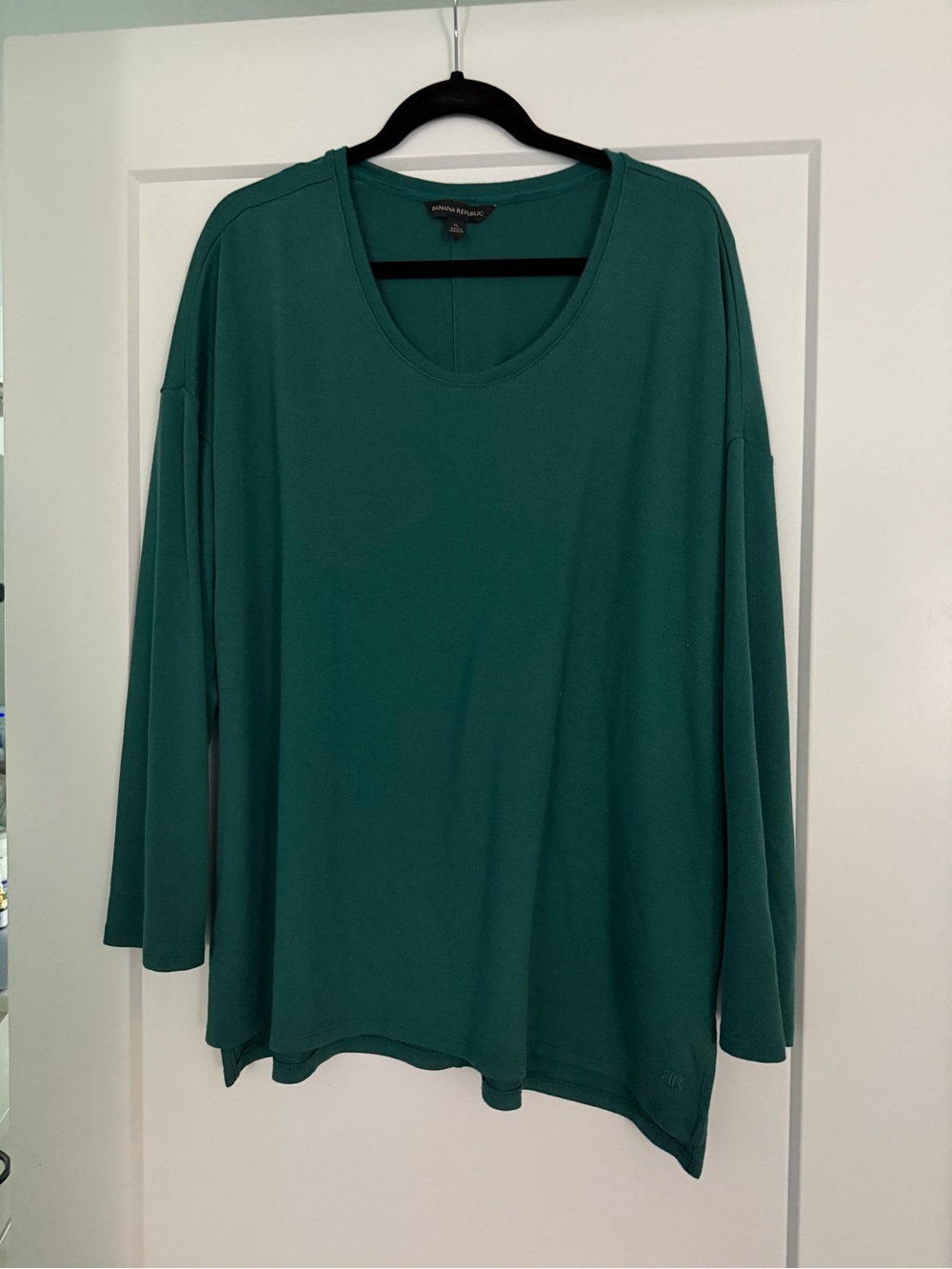 Banana Republic Teal Green Long-Sleeve Scoop Neck Top